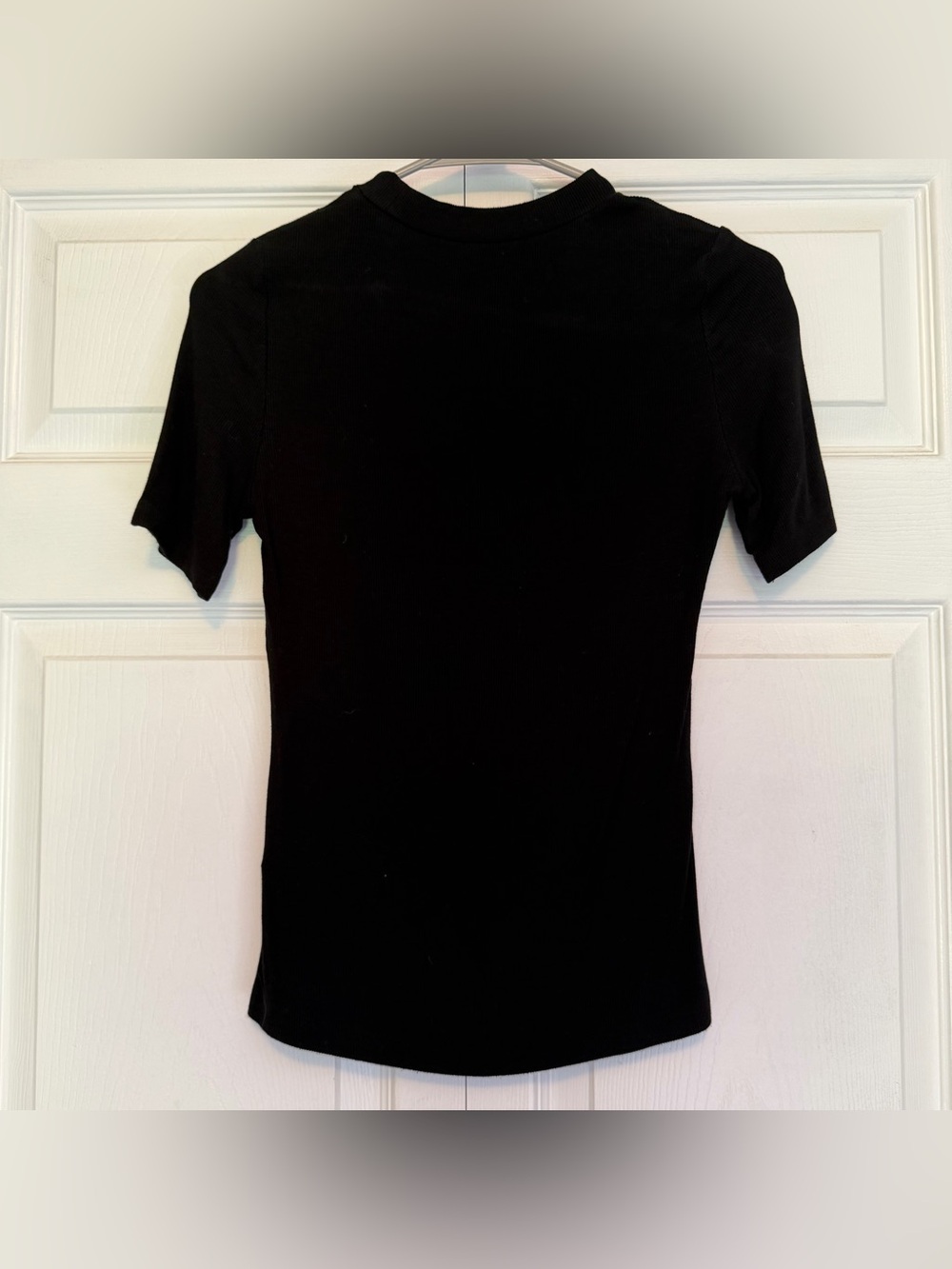 Classic Black Short-Sleeve Stretchy Women’s Shirt